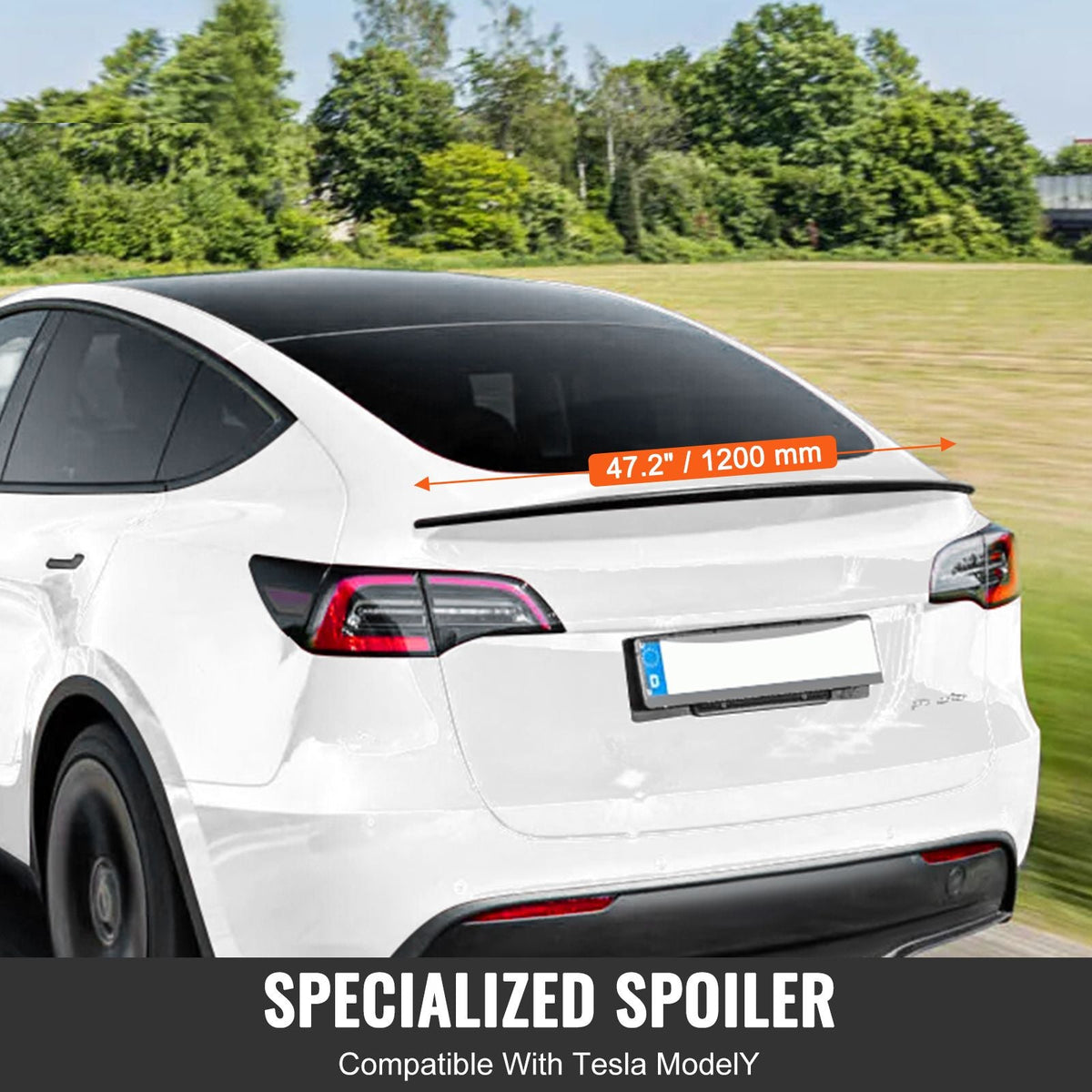 GT Wing Car Spoiler, 47.2 inch Spoiler, Compatible With Tesla Model Y, High Strength ABS Material, Baking Paint, Car Rear Spoiler Wing, Racing Spoilers for Cars, Matte Black