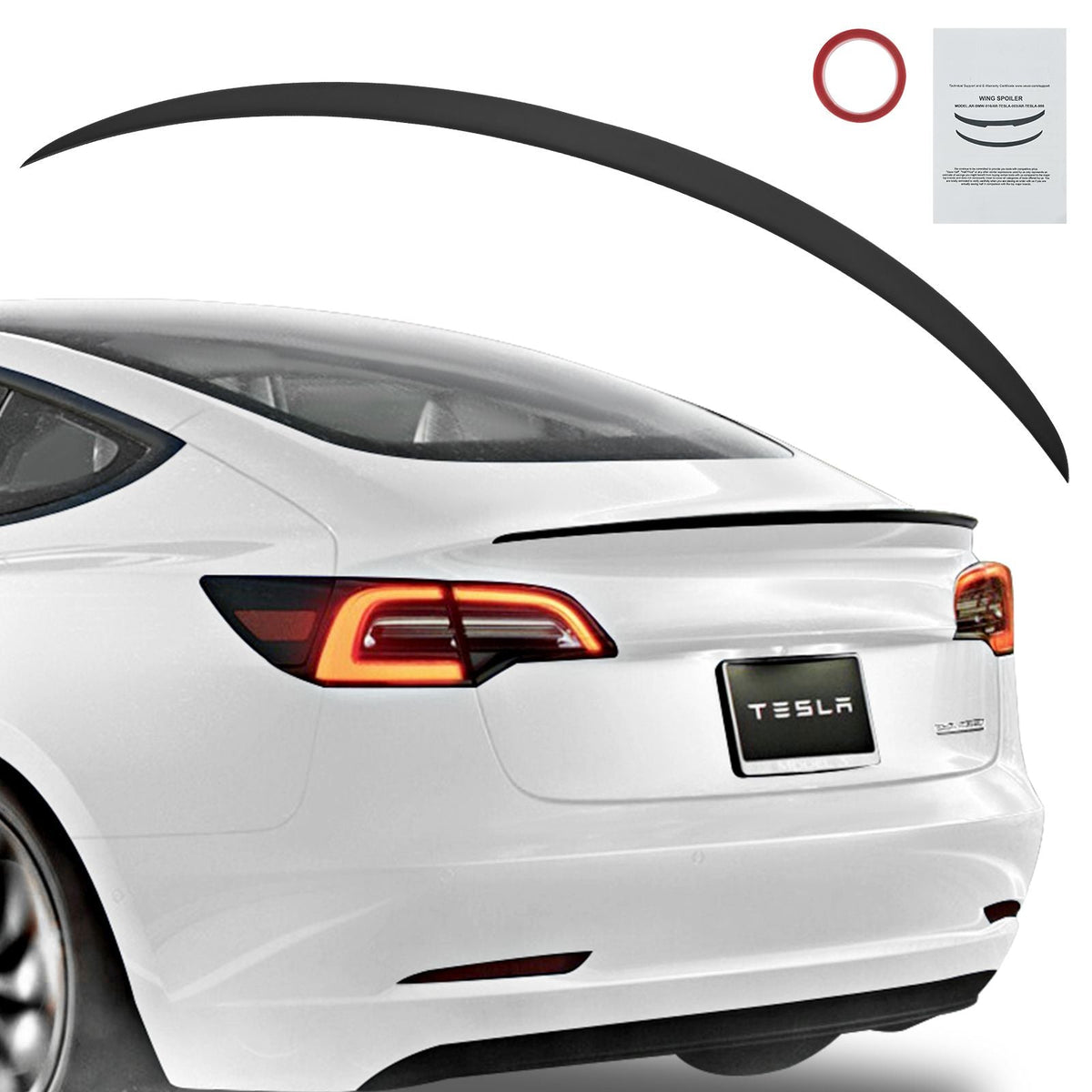 GT Wing Car Spoiler, 47.2 inch Spoiler, Compatible With Tesla Model Y, High Strength ABS Material, Baking Paint, Car Rear Spoiler Wing, Racing Spoilers for Cars, Matte Black