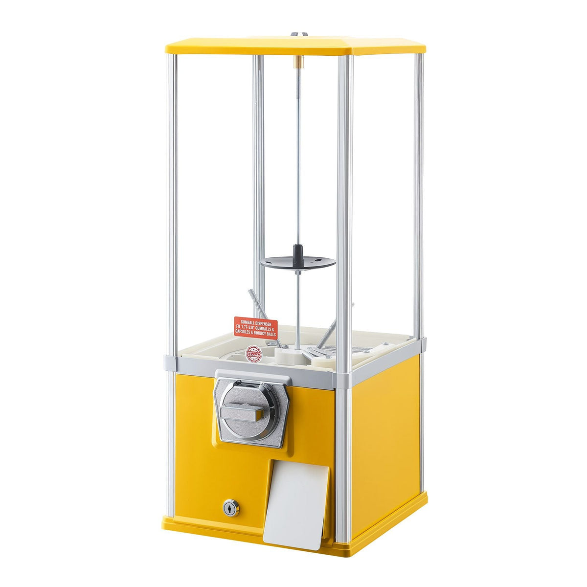 Gumball Machine, 25 inch Height Candy Vending Machine Dispenser, 25-Cent Vending Machines for Shopping Malls, Supermarkets, Amusement Parks, Arcades, Holds Up to 230 1.77 inch Spherical Candies