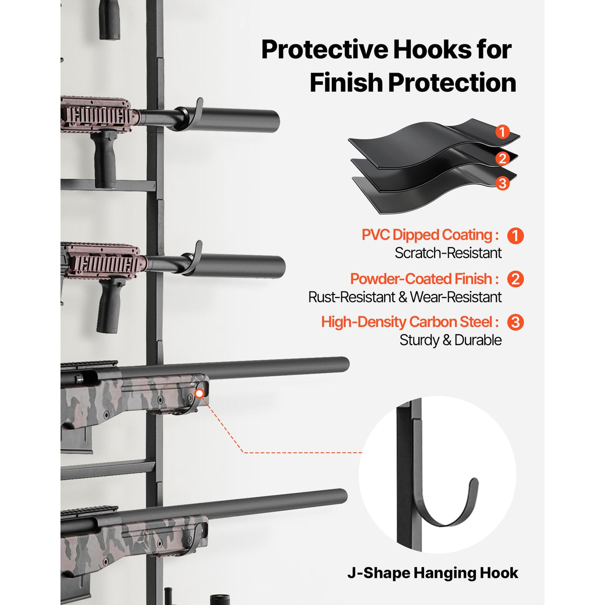 Gun Rack, Floor Standing, Indoor Rifle Shotgun Rack Stand with Storage Shelf, for Wall Mount Gun Display Stand, Holds up to 5 Rifles, Heavy Duty Steel, for Home Garage Hunting Long Guns Storage