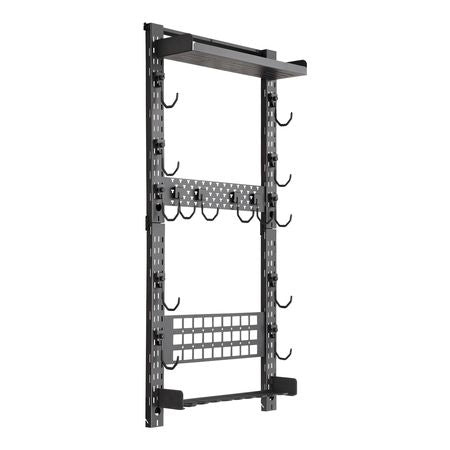 Gun Rack Wall Mount, Heavy Duty Steel, Indoor Rifle Shotgun Rack with Magazine Holder, MOLLE Panel, Gun Accessories Display Storage Holder, Hold Up to 5 Rifles or Shotguns, for Tactical Gear
