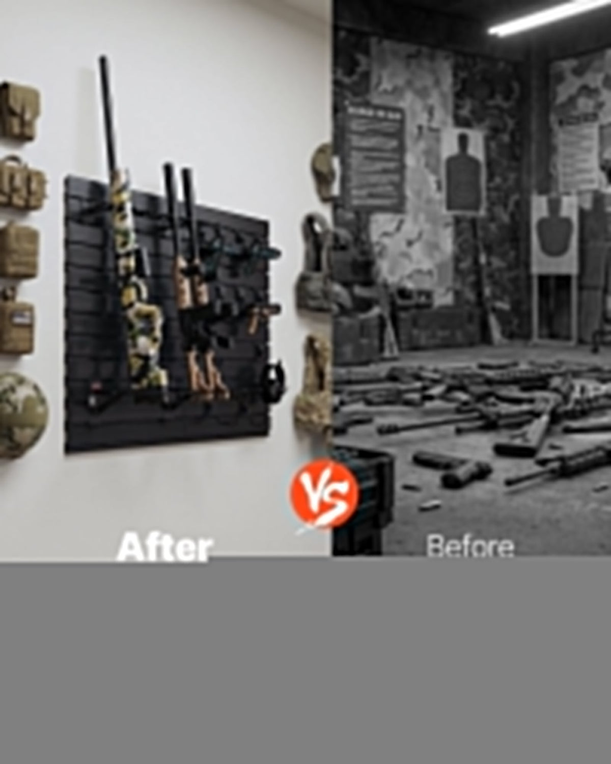Gun Rack, Wall Mount, Heavy-Duty Steel Tactical Rifle Carbine Shotgun Handgun Storage Rack, Securely Holds up to 6 Rifles and 6 Pistols, Modular Firearms Gun Wall Gear Accessories Organizer