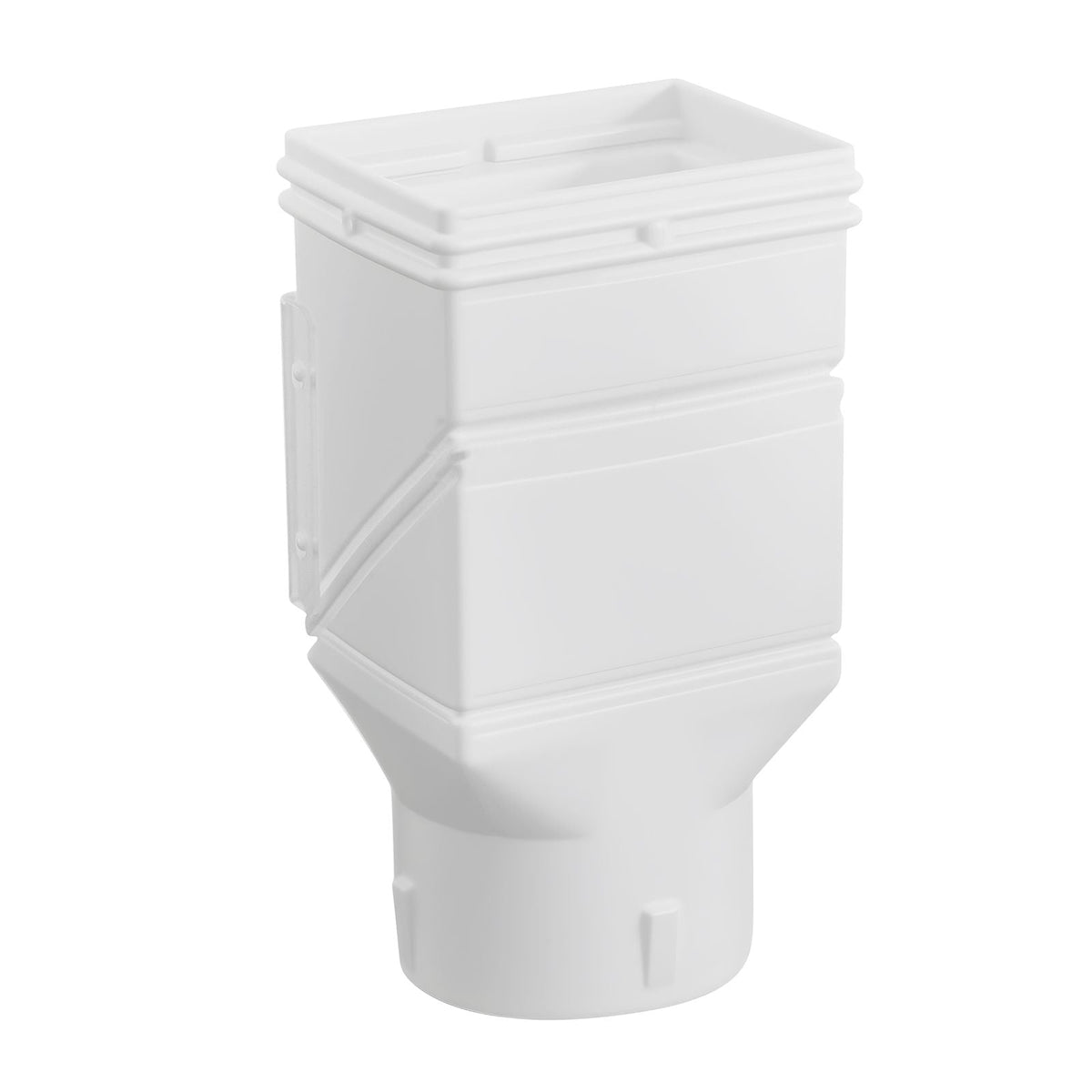 Gutter Downspouts, Downspout Diverter Rainwater Collection System Fits for 2x3 or 3x4 Inch Standard Inlet and Φ4inch Outlet, Flexible Rain Water Barrel Kit with Mesh Screen & Transparent, White