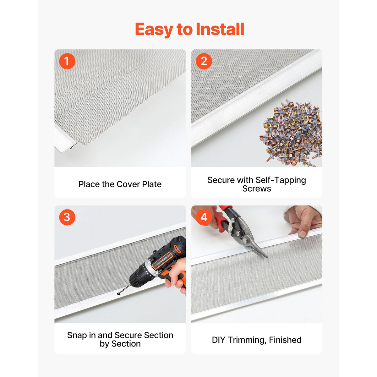 Gutter Guard, 5 in Aluminum Gutter Cover with Stainless Steel Micro Mesh, Heavy-Duty 48ft Length, 0.04in Thick, Leaf Guard for Debris and Pine Needles, Easy DIY Install, Screws Included, 12 PCS
