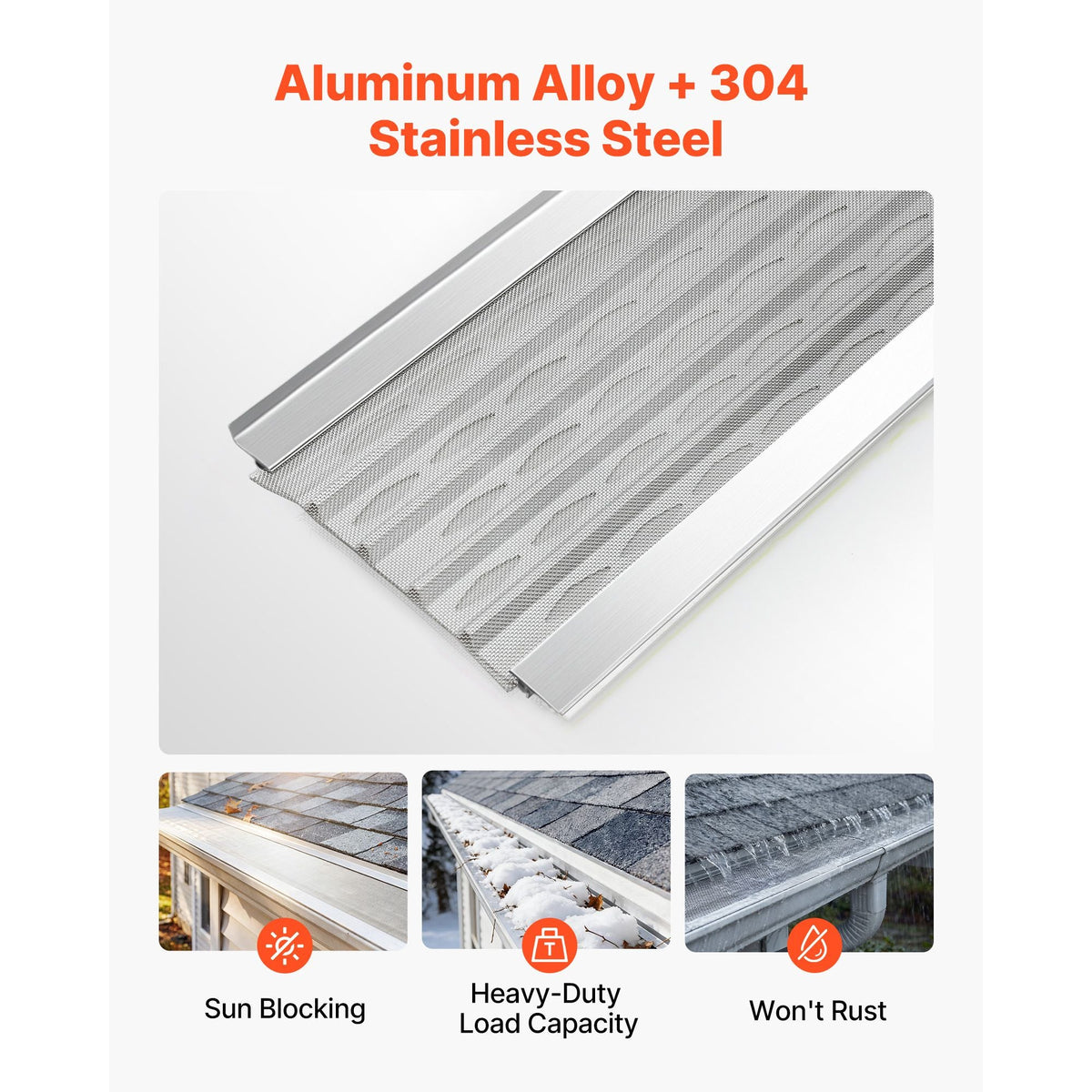 Gutter Guard, 6 in Aluminum Gutter Cover with Stainless Steel Micro Mesh, Heavy-Duty 100ft Length, 0.04in Thick, Leaf Guard for Debris and Pine Needles, Easy DIY Install, Screws Included, 20 PCS