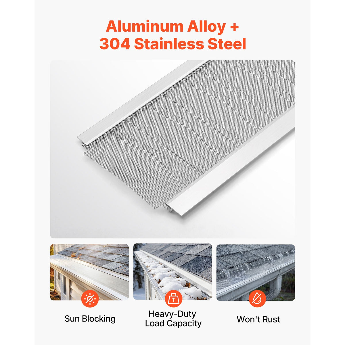 Gutter Guard, 6 in Aluminum Gutter Cover with Stainless Steel Micro Mesh, Heavy-Duty 48ft Length, 0.04in Thick, Leaf Guard for Debris and Pine Needles, Easy DIY Install, Screws Included, 12 PCS