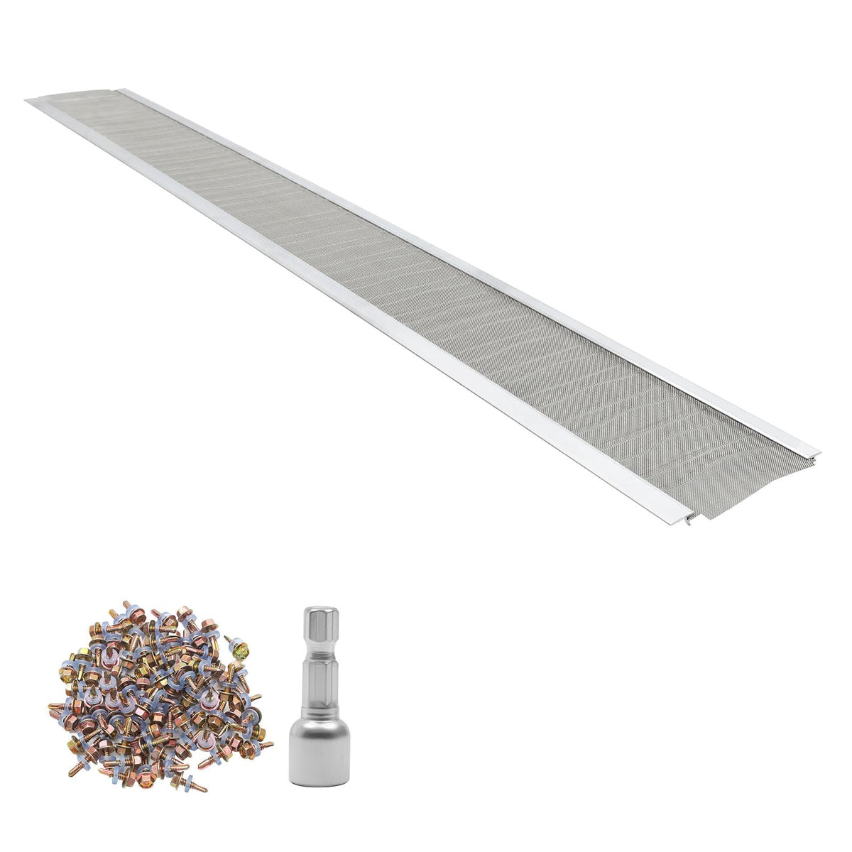 Gutter Guard, 6 in Aluminum Gutter Cover with Stainless Steel Micro Mesh, Heavy-Duty 48ft Length, 0.04in Thick, Leaf Guard for Debris and Pine Needles, Easy DIY Install, Screws Included, 12 PCS