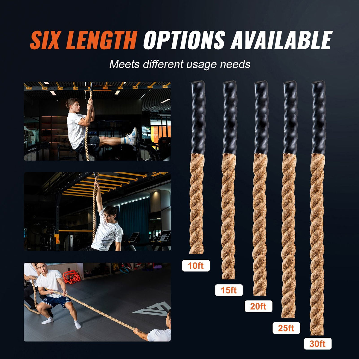 Gym Climbing Rope, 1.5" Diameter 20 ft Length Gym Fitness Training Rope, Gym Exercise Workout Rope for Adults, Climbing Rope for Fitness and Strength Training, Climbing Exercise, Home Workout