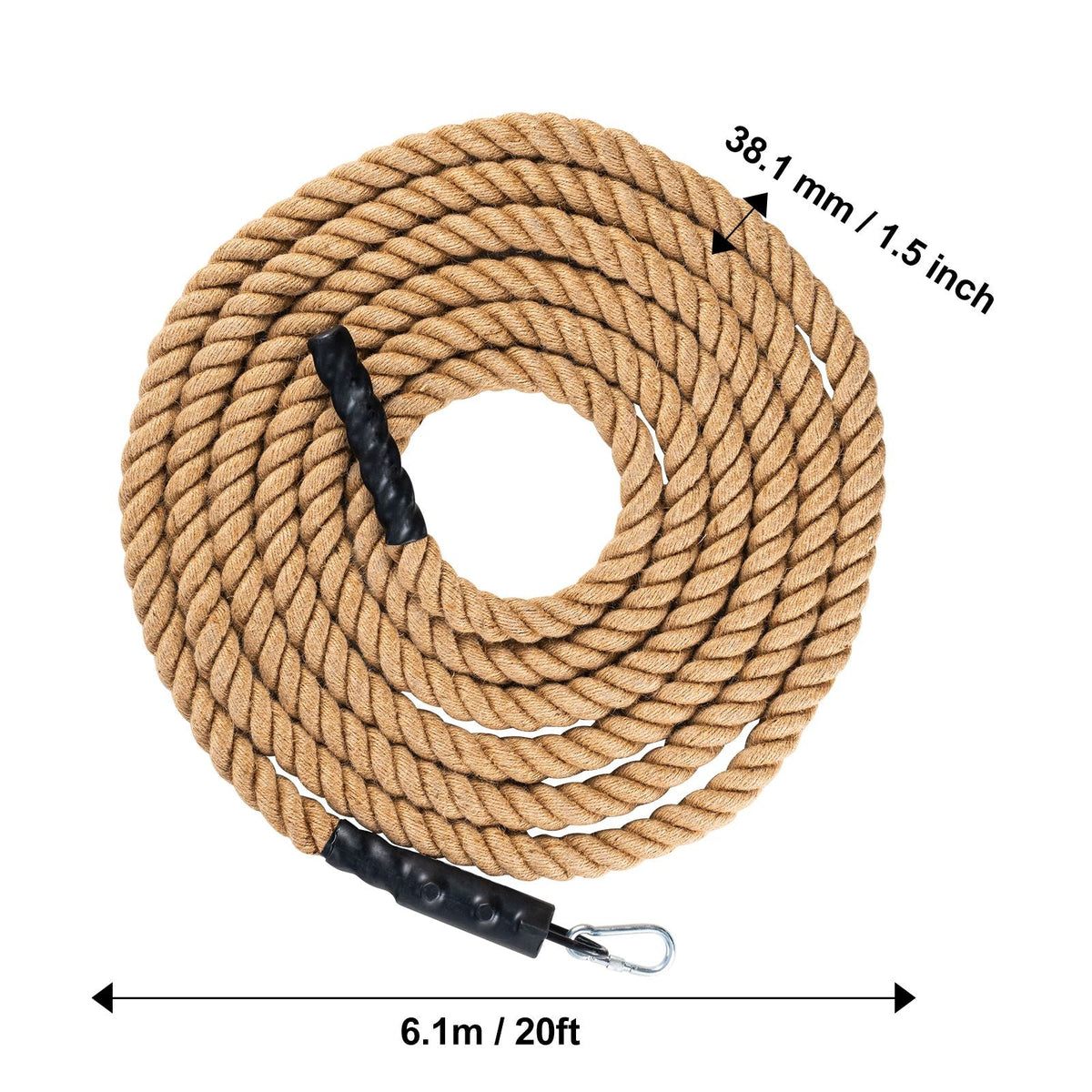 Gym Climbing Rope, 1.5" Diameter 20 ft Length Gym Fitness Training Rope, Gym Exercise Workout Rope for Adults, Climbing Rope for Fitness and Strength Training, Climbing Exercise, Home Workout