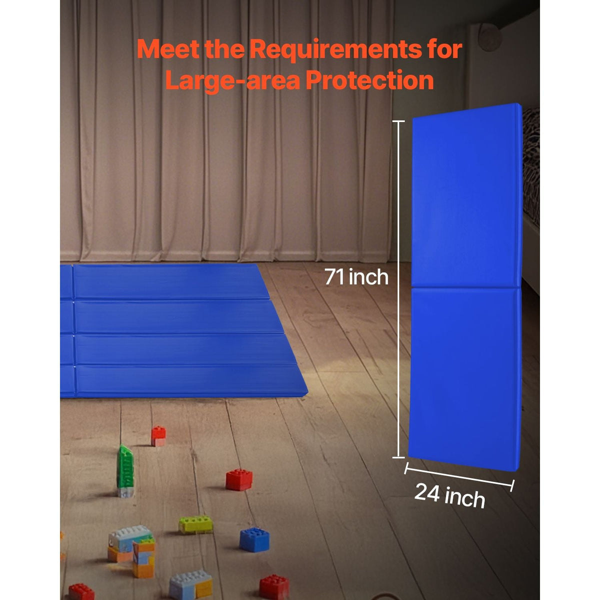Gym Wall Padding, 71 x 24 x 2 inch Tear-Resistant Wall Mat, Removable 2" Thick Foam High Density Basketball Court Wall-Mounted Padding, Durable Waterproof Protective Pad for Gym Garage Basement