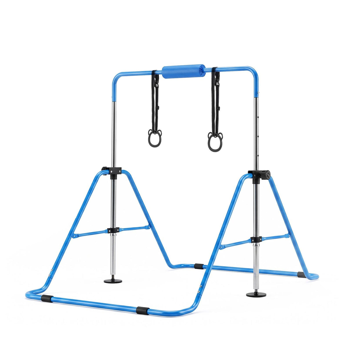 Gymnastic Bars for Kids, 140 lbs Capacity Folding Training Kip Bar, Adjustable Height Gymnastic Horizontal Bar for Home, Training Equipment for Indoor and Outdoor, Easy to Assemble, Blue