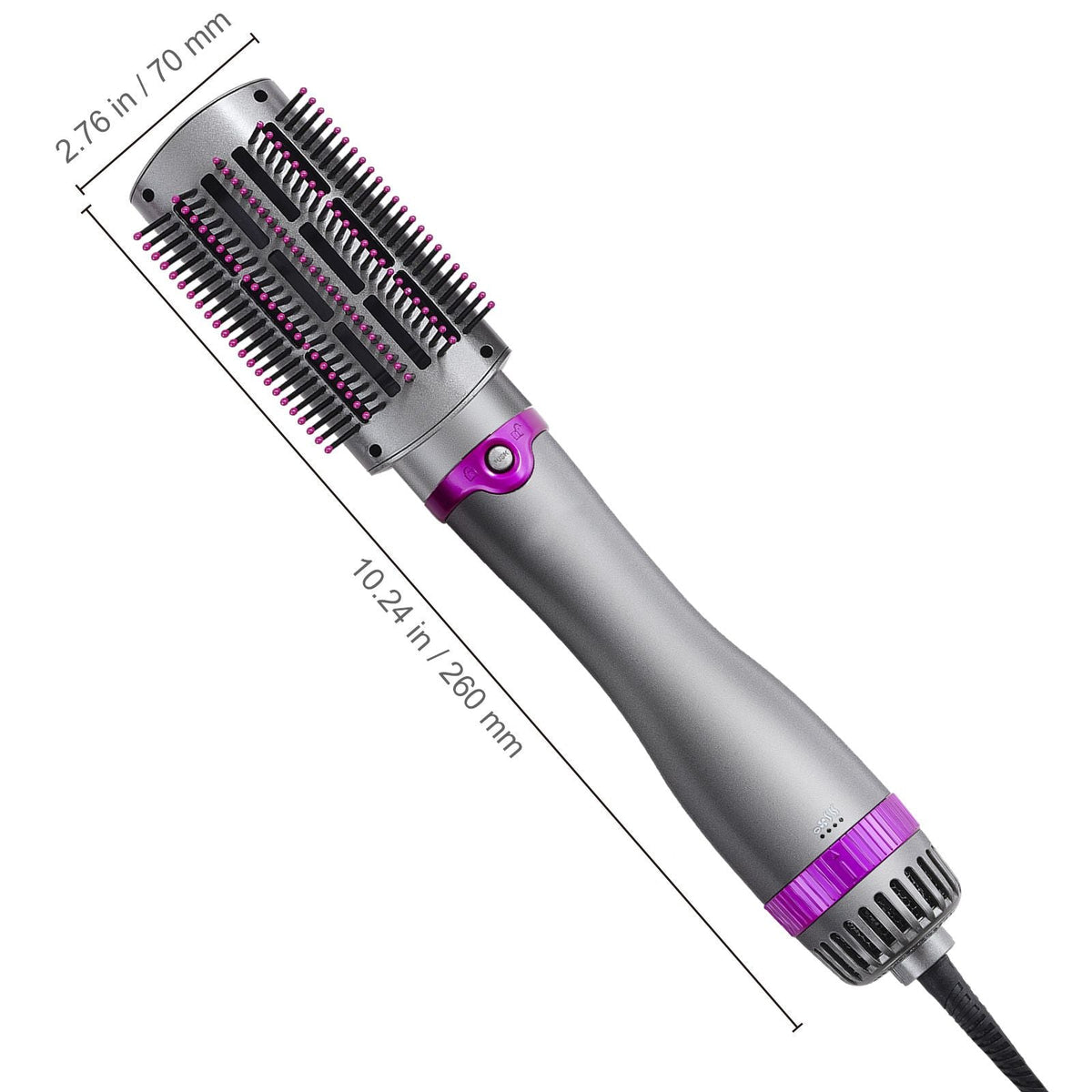 Hair Air Styler and Dryer Brush, 5-in-1 Multi Hair Styler, Ionic Blow Dryer Brush with 3 Heat Settings, 3 Brushes & 2 Nozzles, High-Speed Hair Styling Tool for Volumizing Straightening Curling