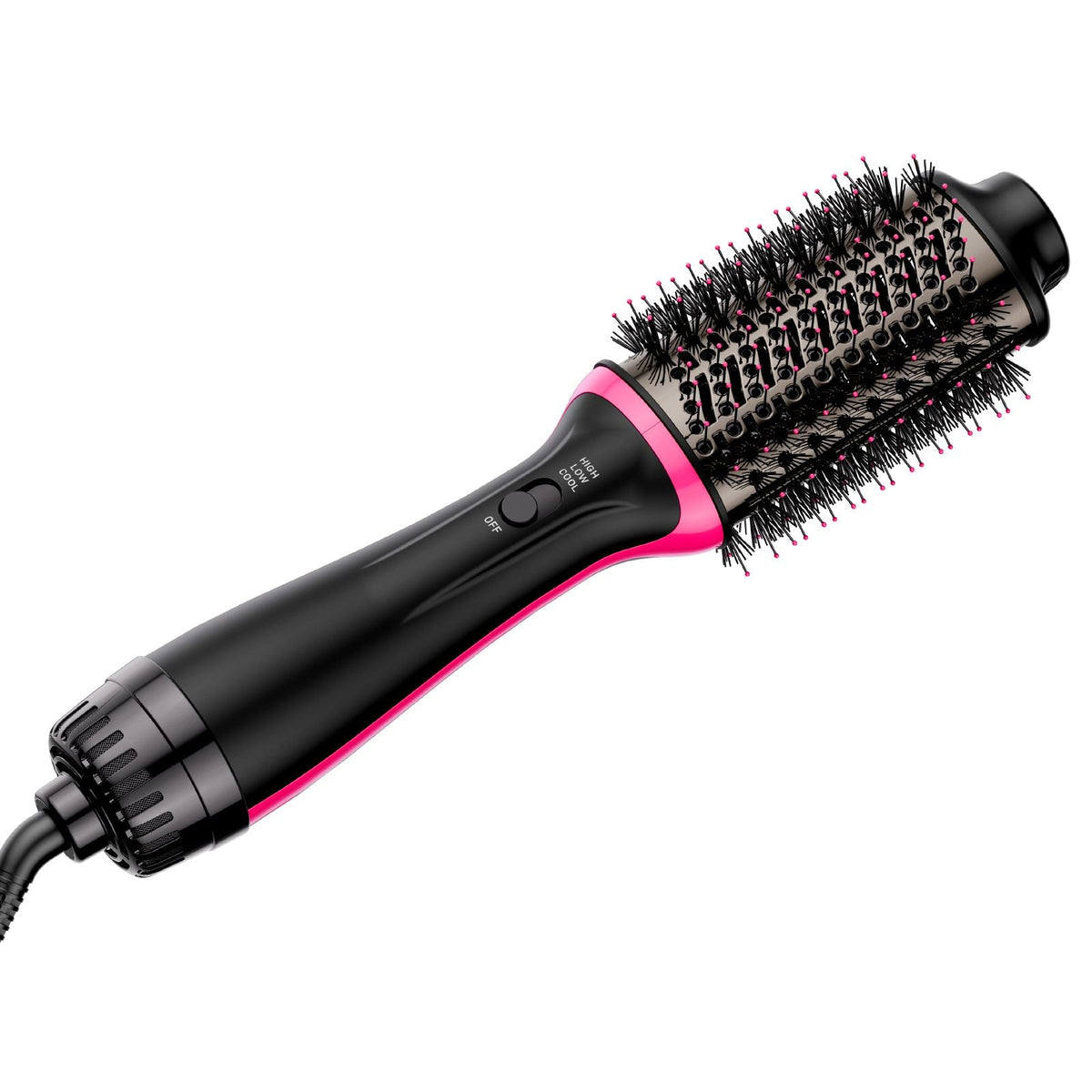 Hair Blow Dryer Brush, 4 in 1 Ionic Hair Dryer Styler and Volumizer with Electroplated Titanium & 2.56" Ceramic Coating Oval Barrel, 3-Temp Hot Air Styling Brush for Drying Straightening Curling