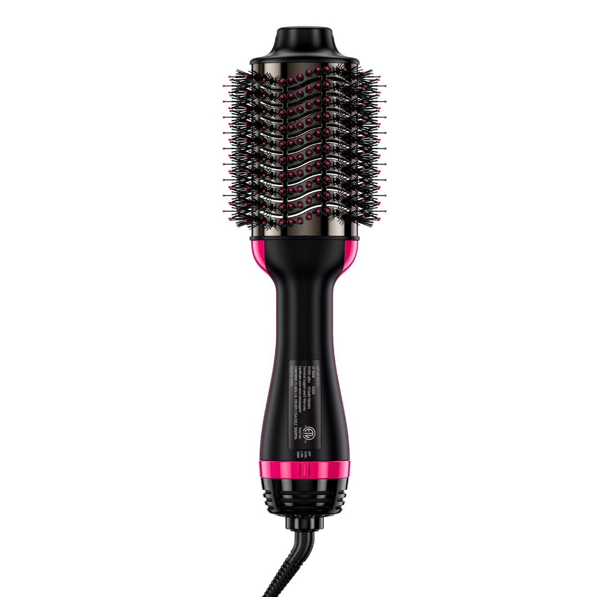 Hair Blow Dryer Brush, 4 in 1 Ionic Hair Dryer Styler and Volumizer with Electroplated Titanium & 2.95" Ceramic Coating Oval Barrel, 3-Temp Hot Air Styling Brush for Drying Straightening Curling