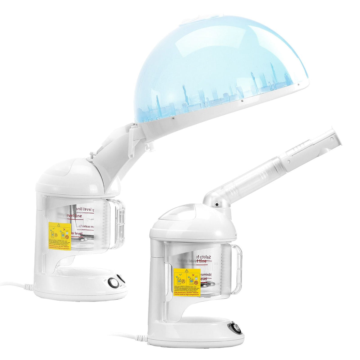 Hair Steamer, 2-in-1 Professional Hair & Facial Steamer with Detachable Bonnet Hood, Nano Ionic & UV Ozone Face Steamer with 360° Rotatable Sprayer for Salon Spa Home Beauty