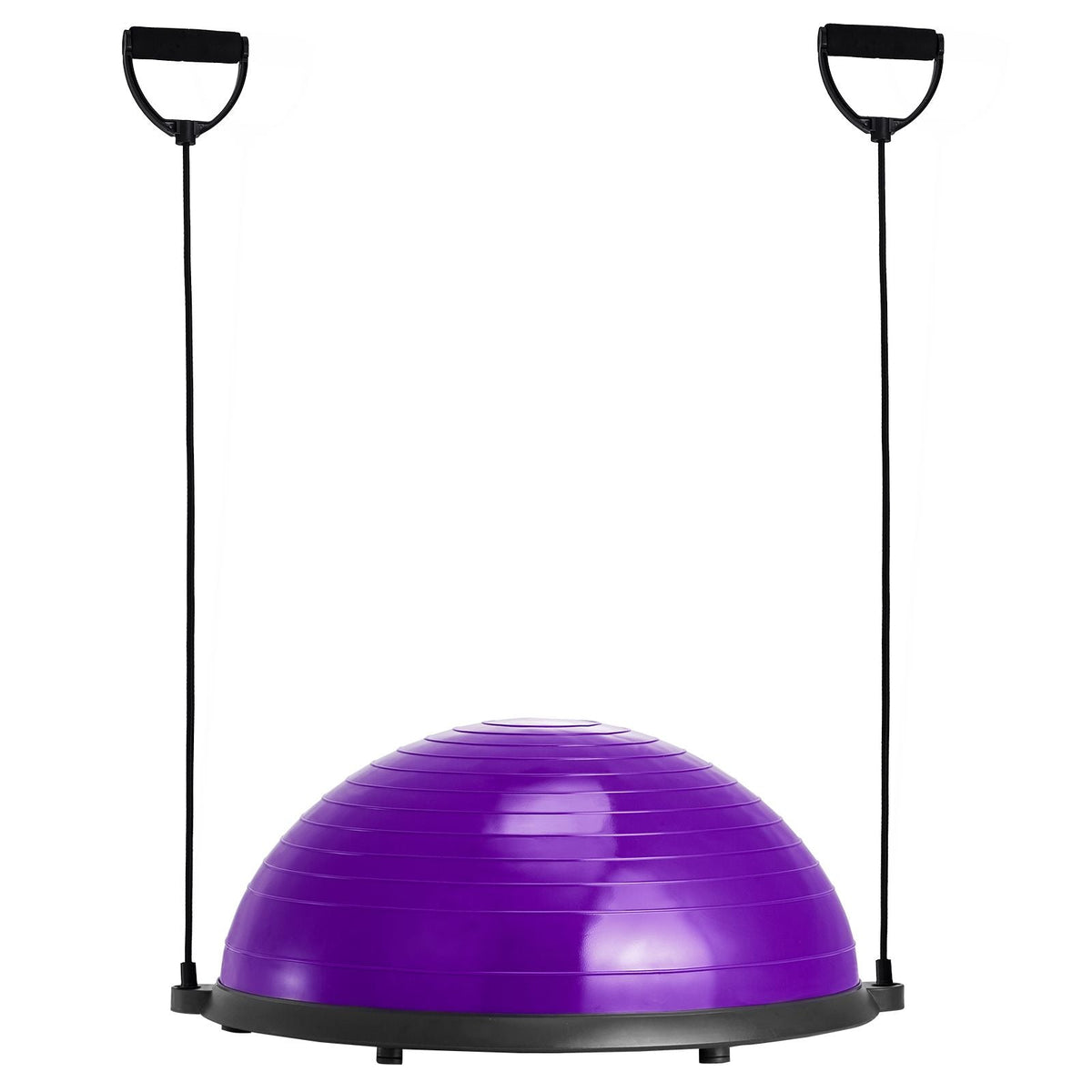 Half Exercise Ball Trainer, 23 inch Balance Ball Trainer, 660lbs Stability Ball, Yoga Ball with Resistance Bands & Foot Pump, Strength Fitness Ball for Home Gym, Full Body Workout, Purple
