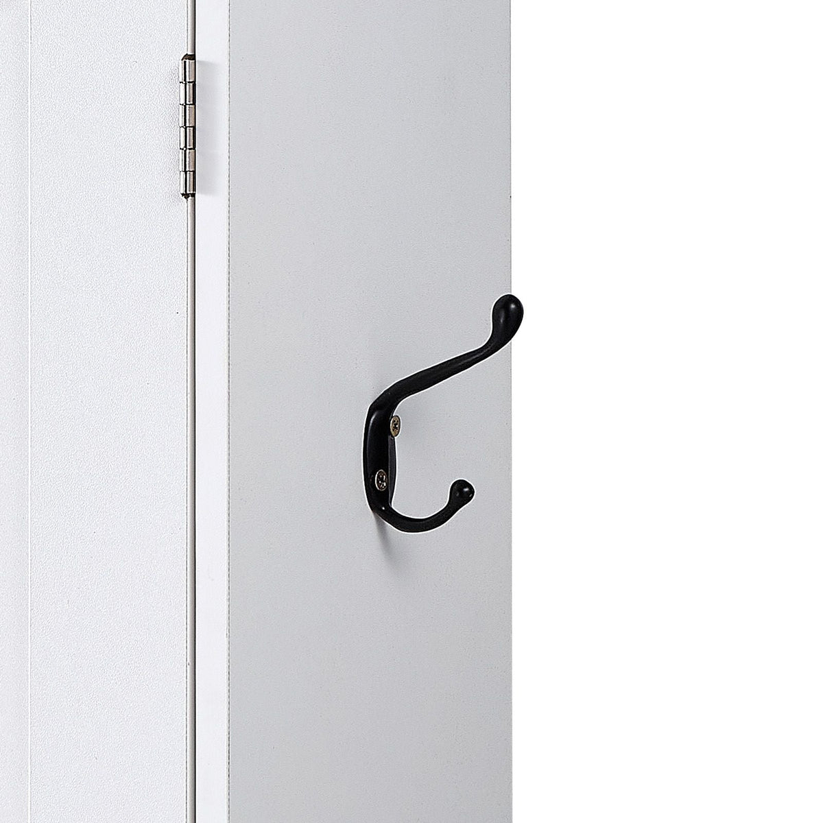 Hall Tree with Bench and Shoe Storage, 63" Wide, 4-in-1 Entryway Hall Tree with Bench, Hanging Hooks, Storage Cabinet, and Shoe Cabinet, Wooden Furniture for Mudroom, Entryway, Hallway, White
