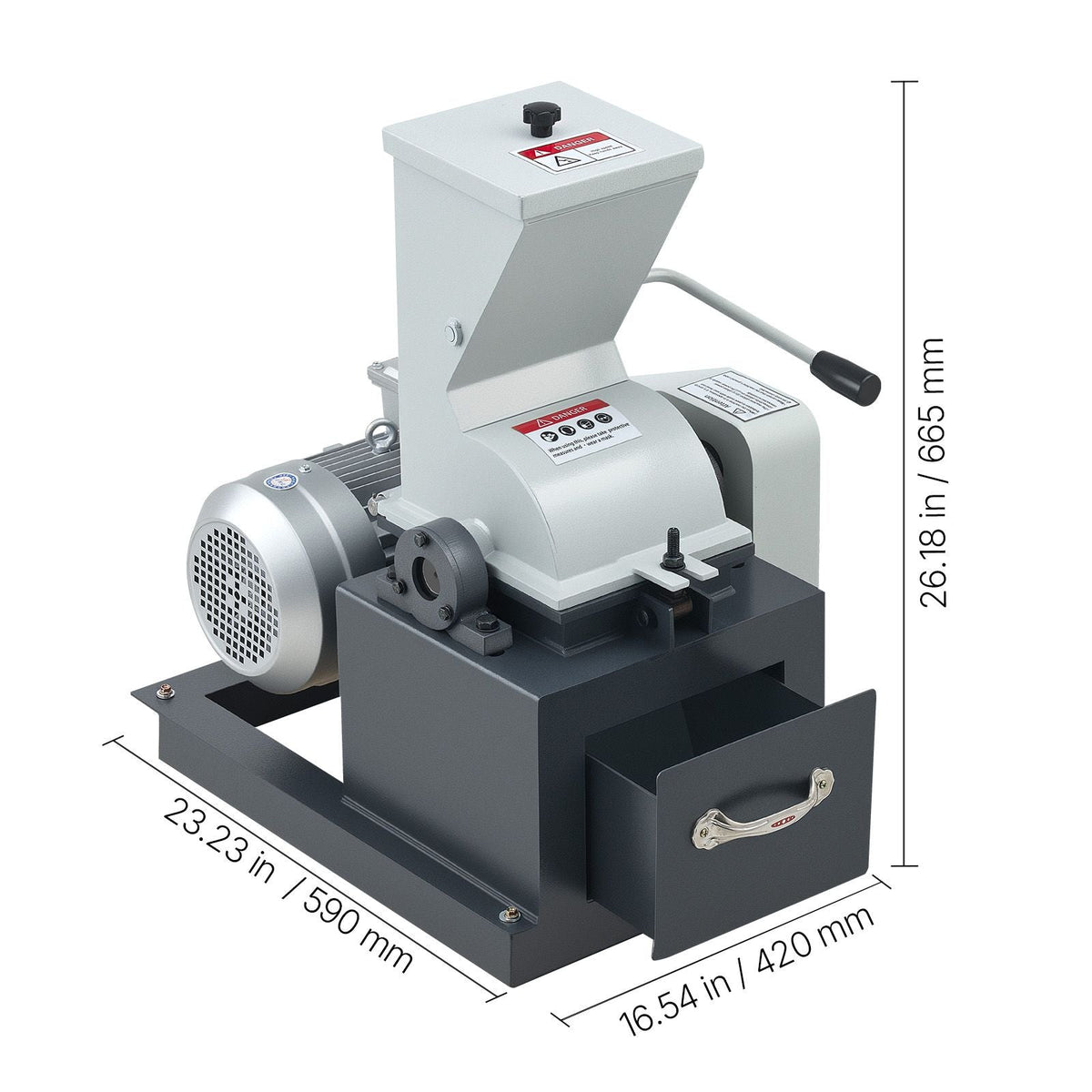 Hammer Crusher, 2.5KW 220V Electric Rock Stone Shatter Grinder, Glass Crushing Machine with 100 to 200 kg/h Crushing Capacity, Coal Crusher Milling Machine with 0.12/0.24/0.4 inch Sieve Screens