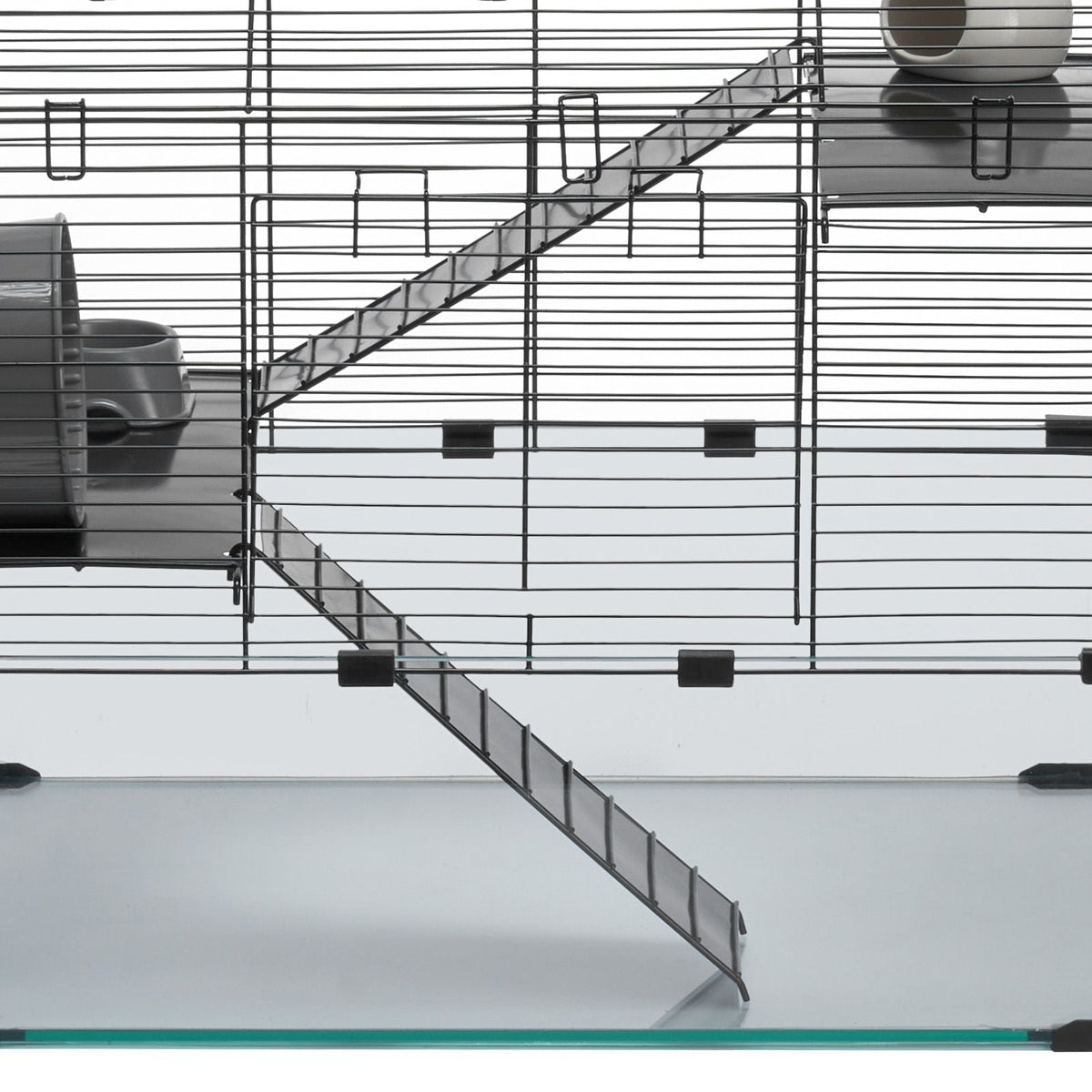 Hamster Cage, 360° Viewing Transparent Hamster Habitats, Small Animal Cage, 22.8 x 15 x 21.3 in, Ventilated Pet Mouse Cages with Water Bottle, Portable Hamster House for Rats, Guinea Pigs