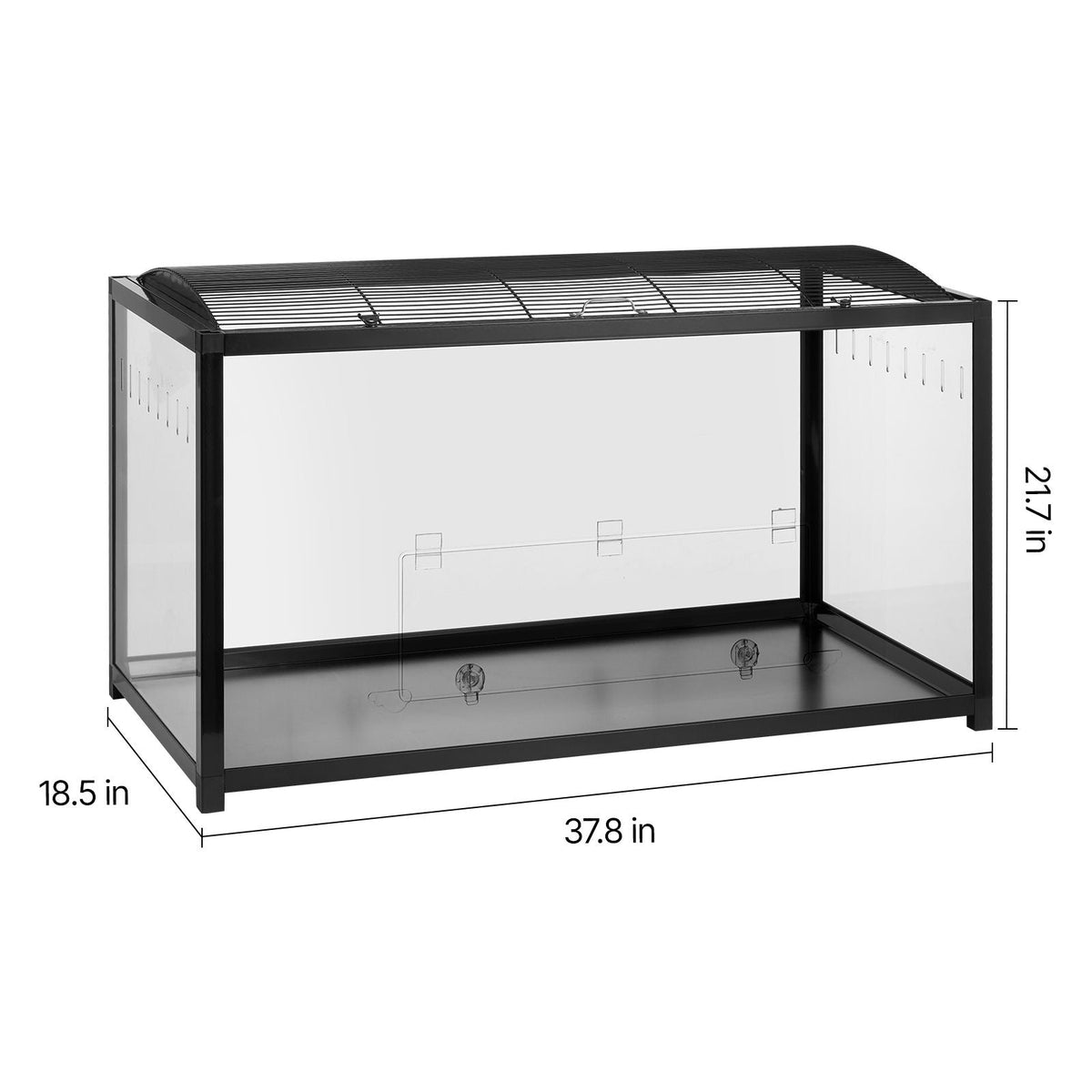 Hamster Cage, 360° Viewing Transparent Hamster Habitats, Small Animal Cage, 37.8 x 18.5 x 21.7 in, Ventilated Pet Mouse Cages with Front Door, Portable Hamster House for Rats, Guinea Pigs