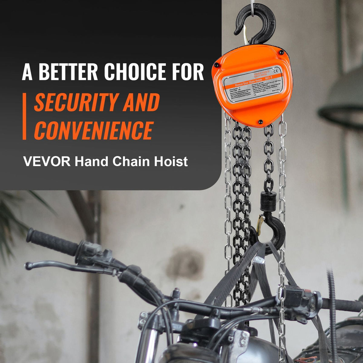 Hand Chain Hoist, 1 Ton 2200 lbs Capacity 10 FT Come Along, G80 Galvanized Carbon Steel with Double-Pawl Brake, Auto Chain Leading & 360° Rotation Hook, for Garage Factory Dock
