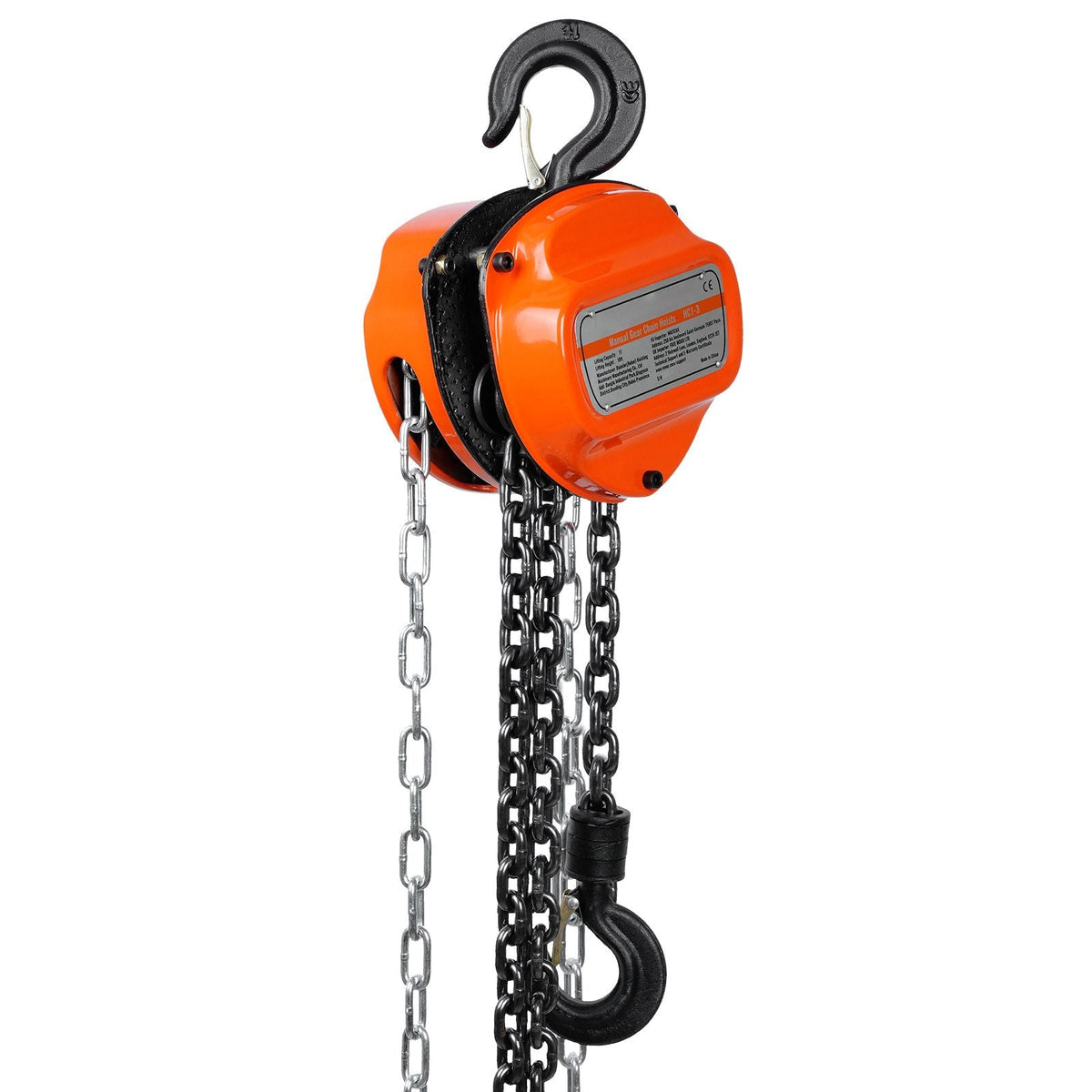 Hand Chain Hoist, 1 Ton 2200 lbs Capacity 20 FT Come Along, G80 Galvanized Carbon Steel with Double-Pawl Brake, Auto Chain Leading & 360° Rotation Hook, for Garage Factory Dock
