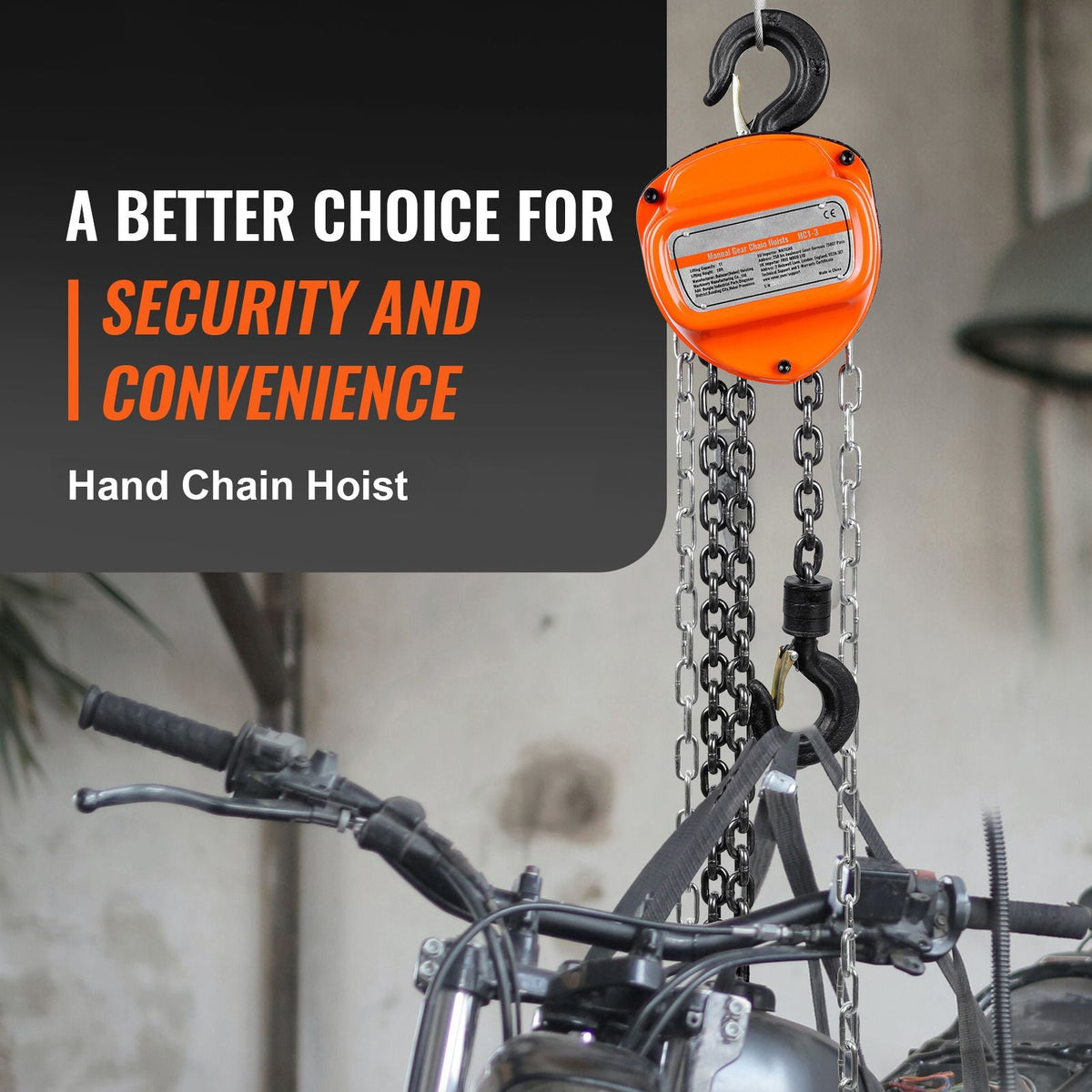 Hand Chain Hoist, 1 Ton 2200 lbs Capacity 20 FT Come Along, G80 Galvanized Carbon Steel with Double-Pawl Brake, Auto Chain Leading & 360° Rotation Hook, for Garage Factory Dock
