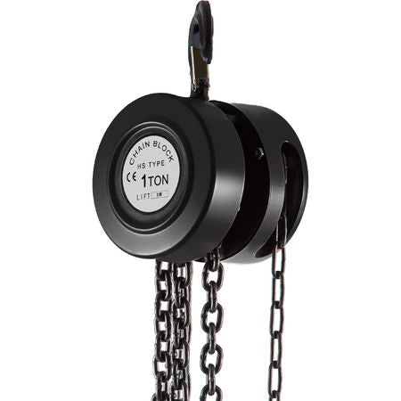 Hand Chain Hoist, 2200 lbs /1 Ton Capacity Chain Block, 10ft/3m Lift Manual Hand Chain Block, Manual Hoist with Industrial-Grade Steel Construction for Lifting Good in Transport & Workshop, Blac