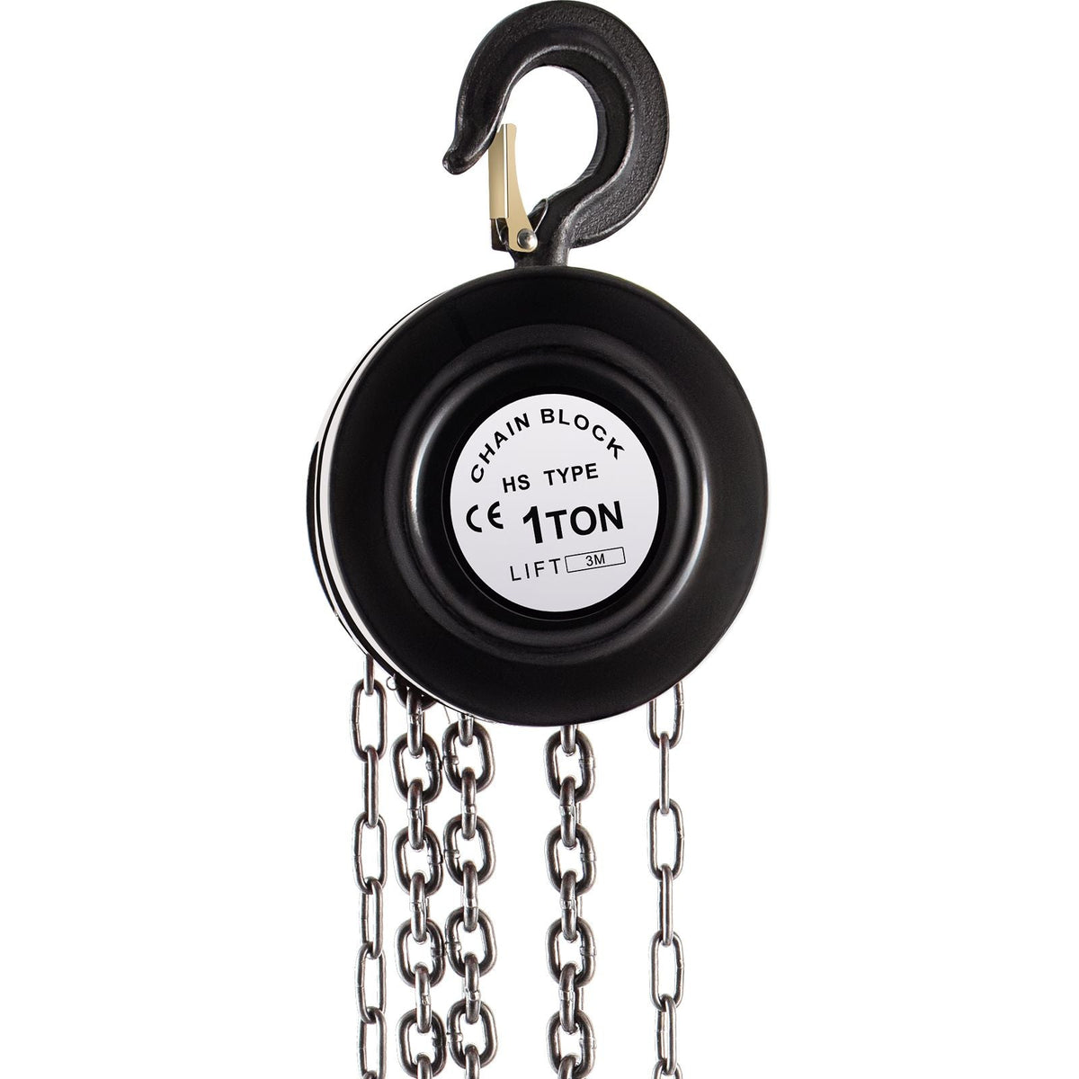 Hand Chain Hoist, 2200 lbs /1 Ton Capacity Chain Block, 10ft/3m Lift Manual Hand Chain Block, Manual Hoist with Industrial-Grade Steel Construction for Lifting Good in Transport & Workshop, Blac