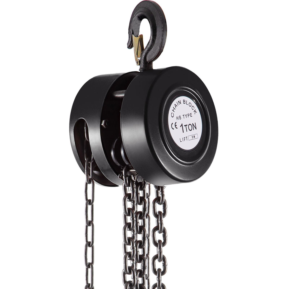 Hand Chain Hoist, 2200 lbs /1 Ton Capacity Chain Block, 10ft/3m Lift Manual Hand Chain Block, Manual Hoist with Industrial-Grade Steel Construction for Lifting Good in Transport & Workshop, Blac