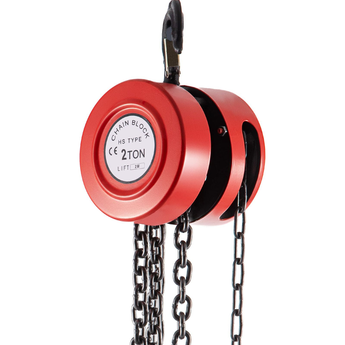 Hand Chain Hoist, 4400 lbs /2 Ton Capacity Chain Block, 7ft/2m Lift Manual Hand Chain Block, Manual Hoist with Industrial-Grade Steel Construction for Lifting Good in Transport & Workshop, Red