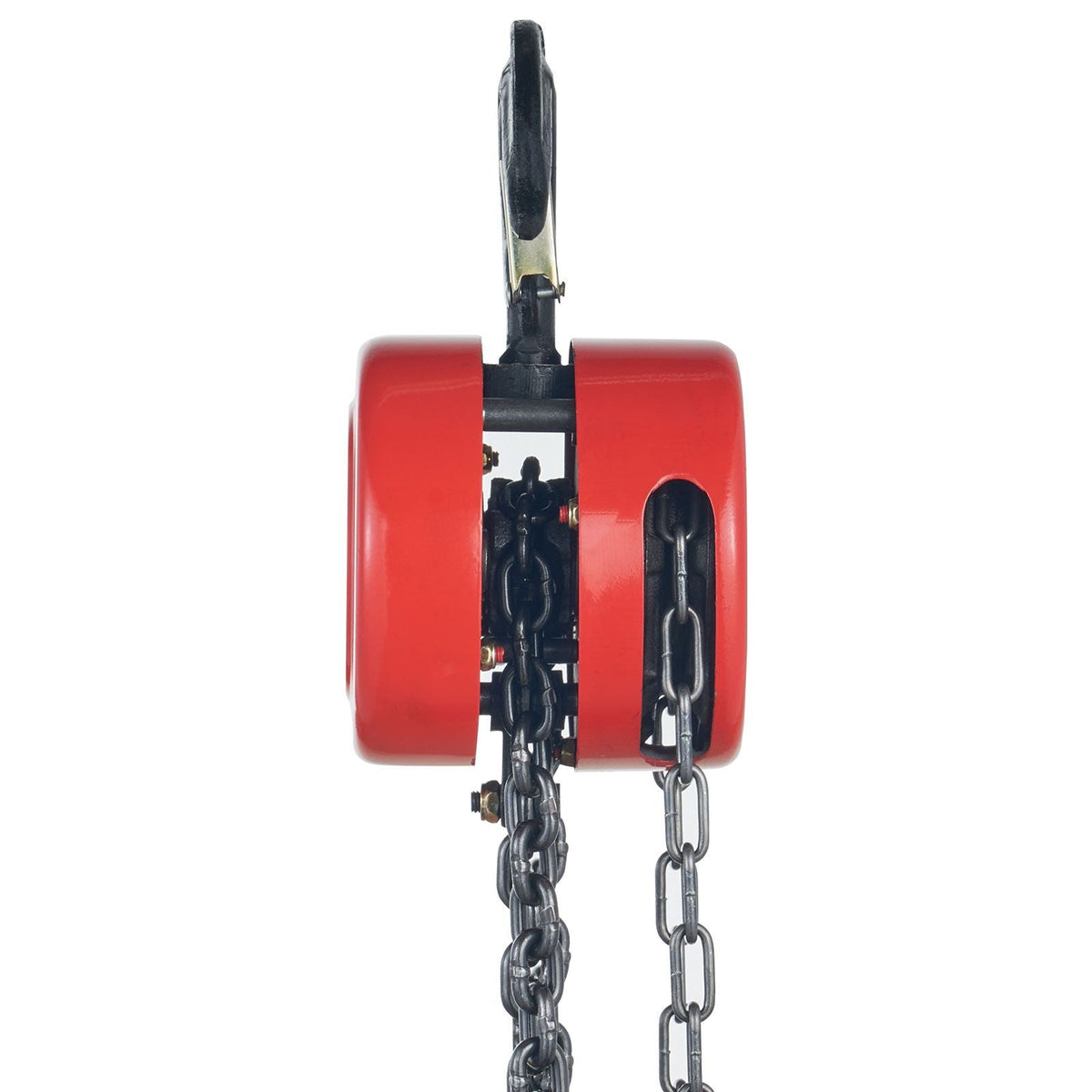 Hand Chain Hoist, 4400 lbs /2 Ton Capacity Chain Block, 8ft/2.5m Lift Manual Hand Chain Block, Manual Hoist with Industrial-Grade Steel Construction for Lifting Good in Transport & Workshop, Red