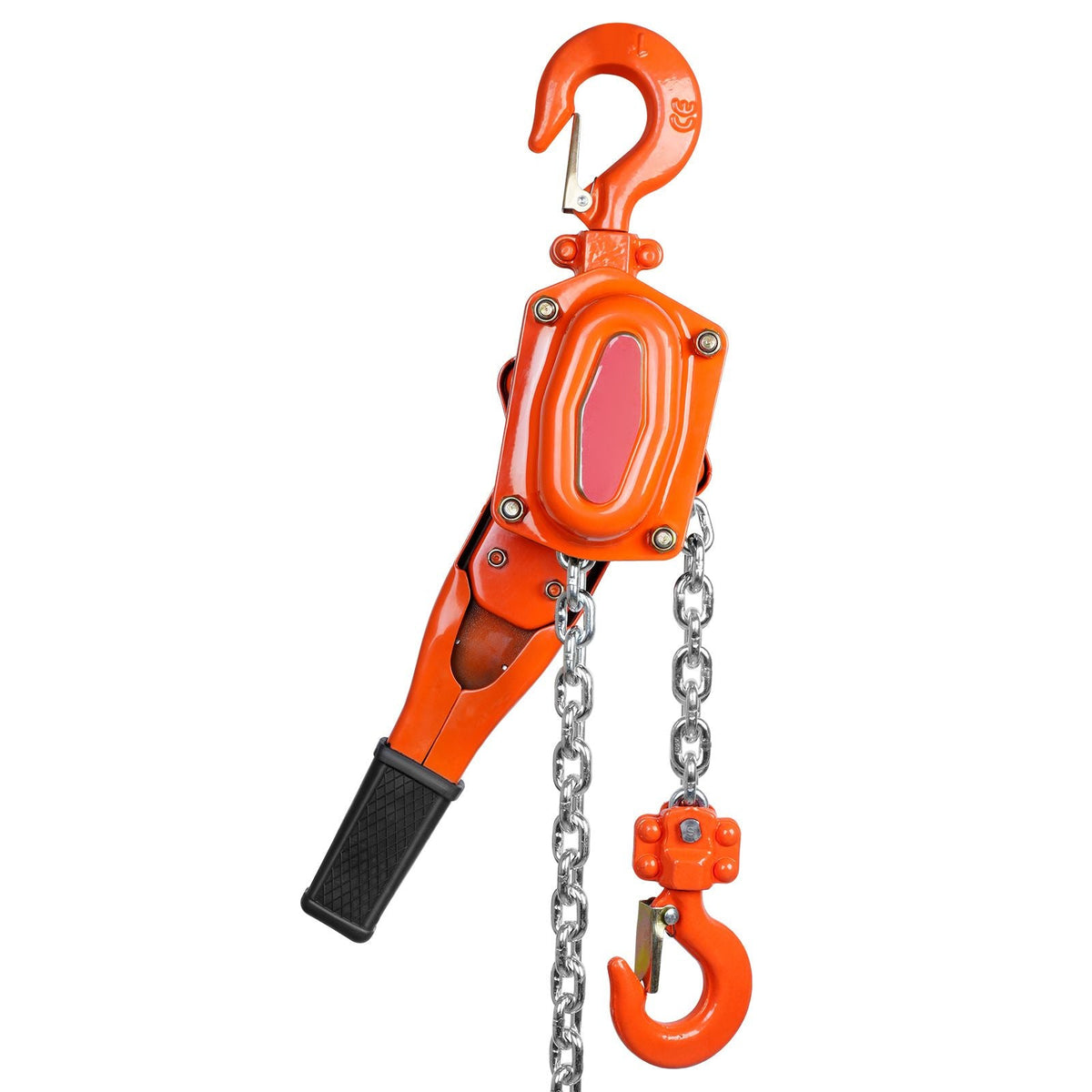 Hand-Operated Chain Lift, 1650 lbs Load, 5ft Length, G80 Zinc-Coated Steel, Dual-Pawl Brake System, Automatic Chain Guide & Swivel Hook, Ideal for Workshops, Warehouses, and Loading Docks