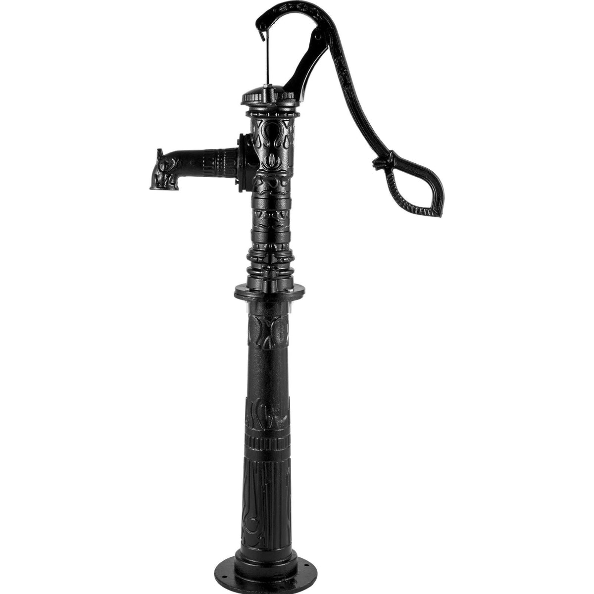 Hand Water Pump with Stand 15.7 x 9.4 x 53.1 inch Pitcher Pump & 26 inch Pump Stand with Pre-set 1/2\" Holes for Easy Installation Rustic Cast Iron Well Pump for Yard Garden Farm Irrigation Blac