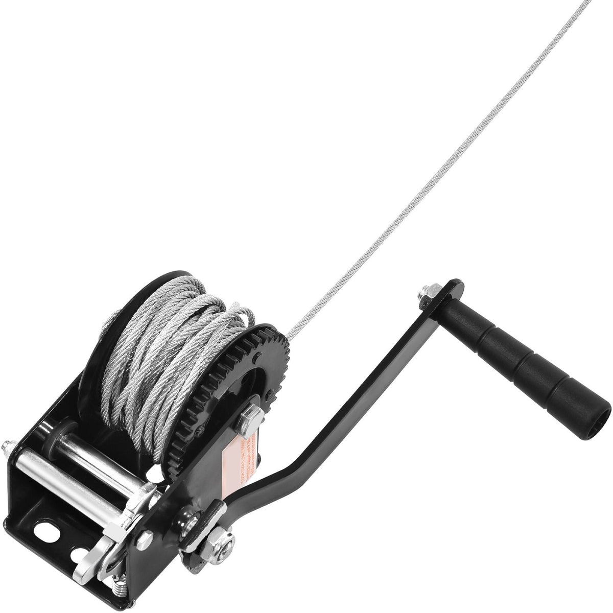 Hand Winch, 800 lbs Pulling Capacity, Boat Trailer Winch Heavy Duty Rope Crank with 33 ft Steel Wire Cable and Two-Way Ratchet, Manual Operated Hand Crank Winch for Trailer, Boat or ATV Towing