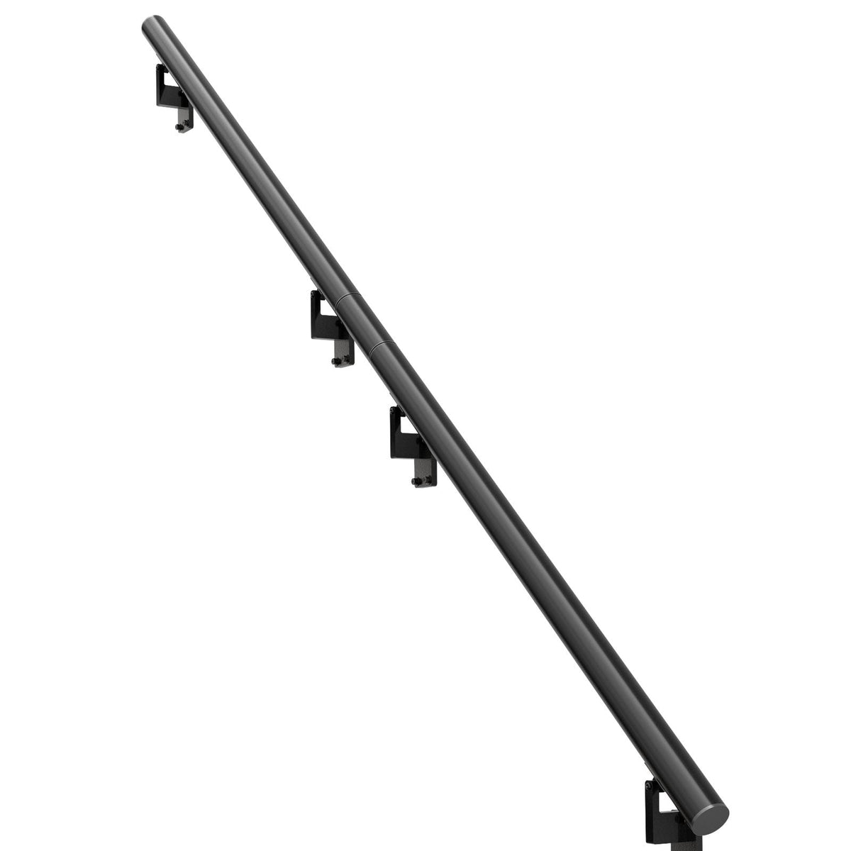 Handrail Stair Railing, 12 ft, Wall Mount Handrails for Indoor Stairs, Thickened Aluminum Alloy Hand Rail with Installation Kit, 440 LBS Load Capacity Stairway Railing for Outdoor Stairs