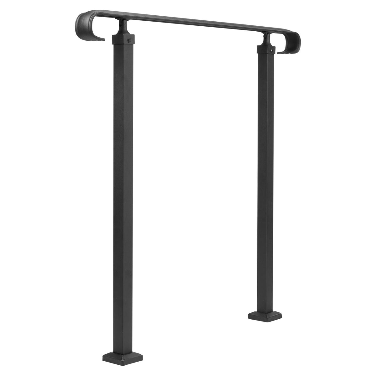 Handrails for Outdoor Steps, Fit 1-3 Steps Outdoor Stair Railing, Wrought Iron Handrail, Adjustable Front Porch Hand Rail, Black Transitional Hand railings for Concrete Steps or Wooden Stairs