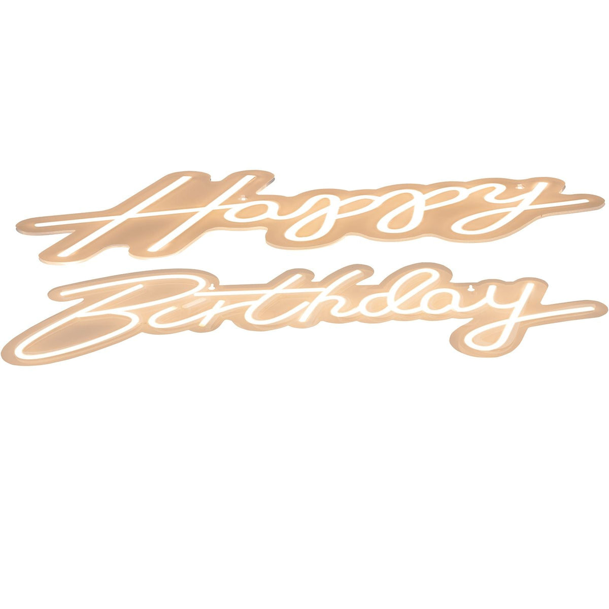 Happy Birthday Neon Sign, 16.5" x 8" + 23" x 8" LED Neon Lights Signs, Adjustable Brightness with Remote Control and Power Adapter, Reusable for Party, Club, Celebration and Decoration Warm