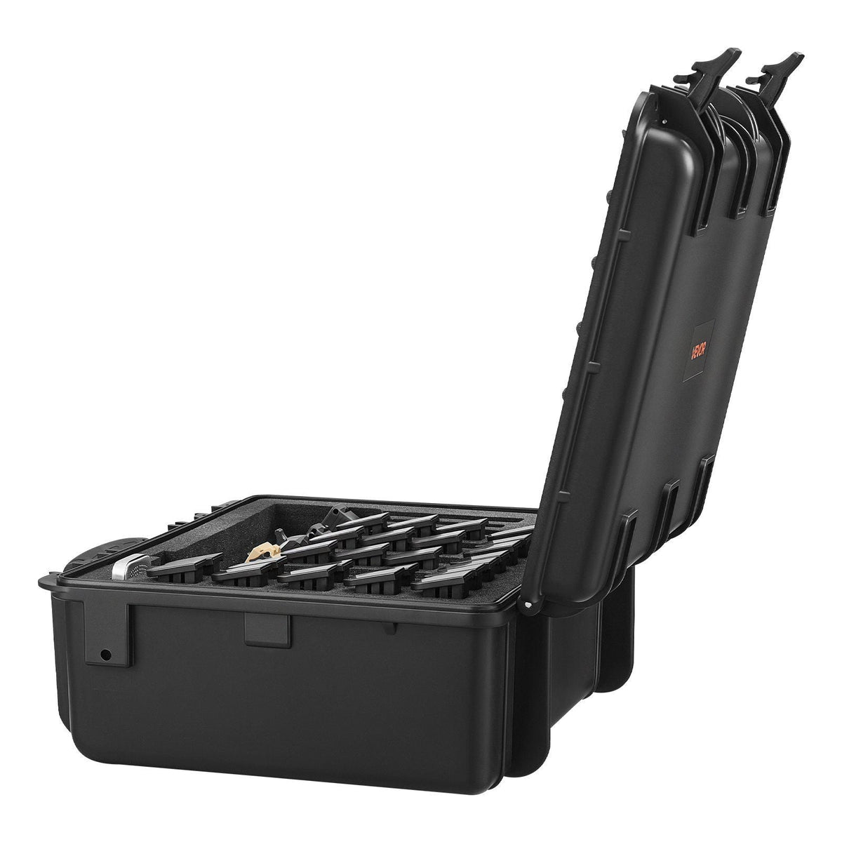 Hard Pistol Case, Heavy Duty Hard Gun Case with XPE Foam Lining, Waterproof Pistol Storage Box with Customizable Interior & Handle for Gun, Lenses, Camera, Gear, TSA Compliant, 18.7x12.5x7.5 in