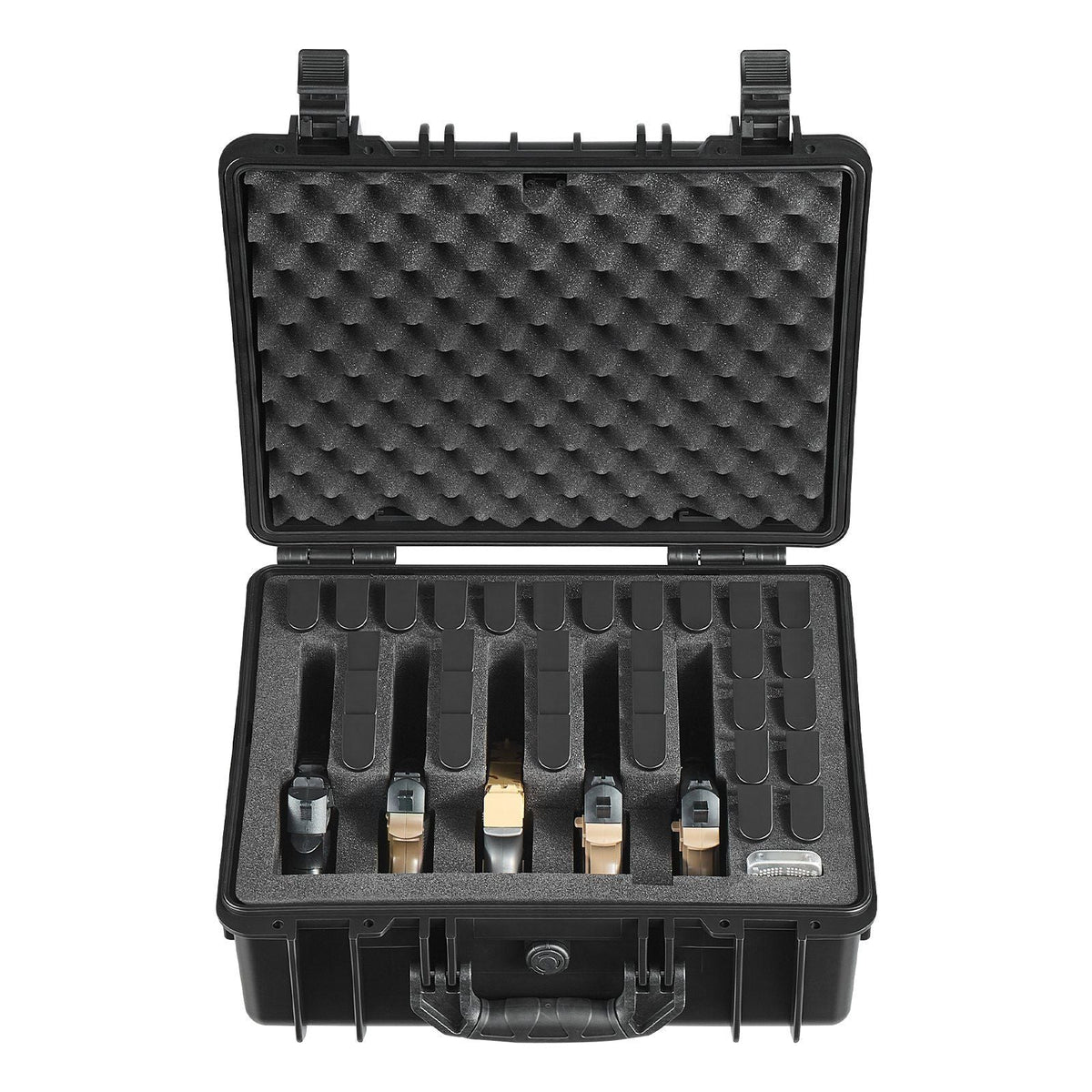 Hard Pistol Case, Heavy Duty Hard Gun Case with XPE Foam Lining, Waterproof Pistol Storage Box with Customizable Interior & Handle for Gun, Lenses, Camera, Gear, TSA Compliant, 18.7x12.5x7.5 in