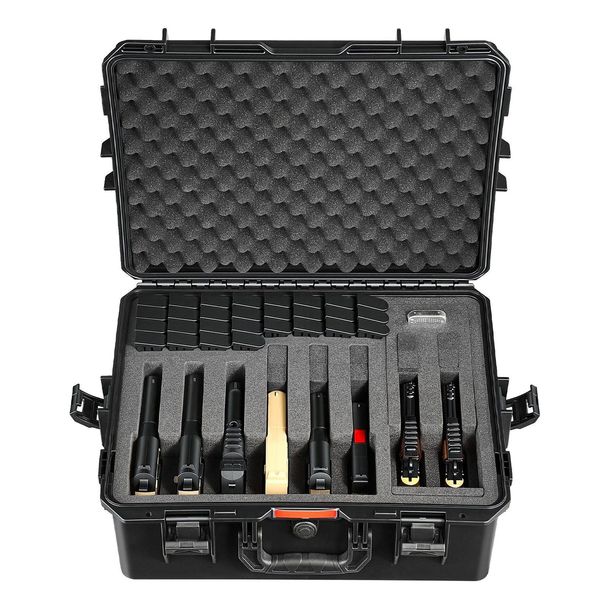 Hard Pistol Case, Heavy Duty Hard Gun Case with XPE Foam Lining, Waterproof Pistol Storage Box with Customizable Interior & Handle for Gun, Lenses, Camera, Gear, TSA Compliant, 21.9x17.9x8.8 in
