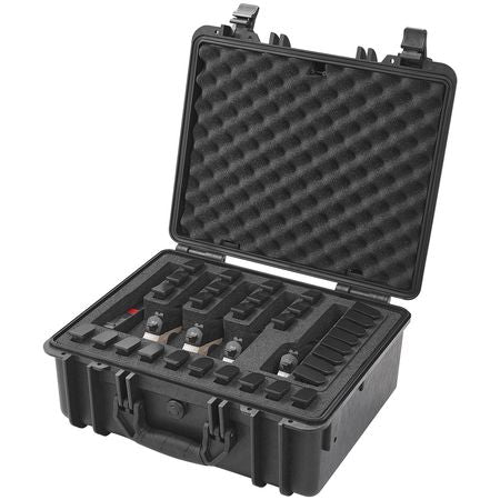 Hard Pistol Cases with Pre-cut Lining, Waterproof & Dustproof Hard Gun Case for 5 Pistol, 18.9×16.3×8.5 in Lockable Pistol Case, Black