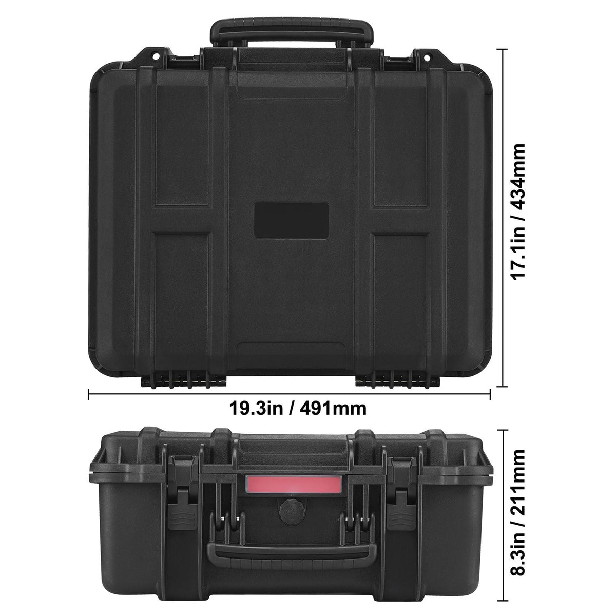 Hard Pistol Cases with Pre-cut Lining, Waterproof & Dustproof Hard Gun Case for 6 Pistol, 19.3×17.1×8.3 in Lockable Pistol Case, Black
