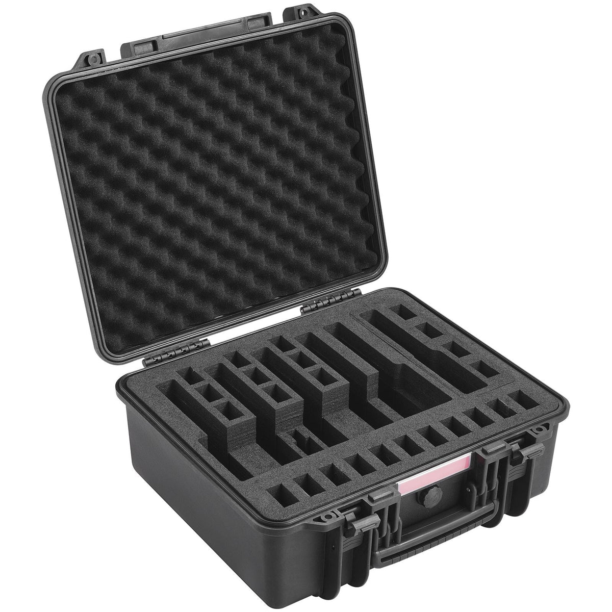 Hard Pistol Cases with Pre-cut Lining, Waterproof & Dustproof Hard Gun Case for 6 Pistol, 19.3×17.1×8.3 in Lockable Pistol Case, Black