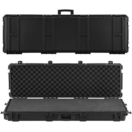 Hard Rifle Case, Lockable Rifle Case with Detachable XPE Foam, 50 in Gun Storage with Wheels, IP67 Waterproof & Dustproof Pistol Storage Cases for Rifles, Shotguns, Airsoft Guns, Black