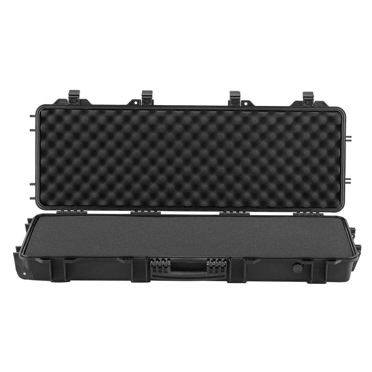Hard Rifle Case, Lockable Rifle Case with Pre-cut Foams, 40 in Gun Storage with Wheels, IP67 Waterproof & Dustproof Movable Large Pistol Storage for Rifles, Shotguns, Airsoft Guns, Black