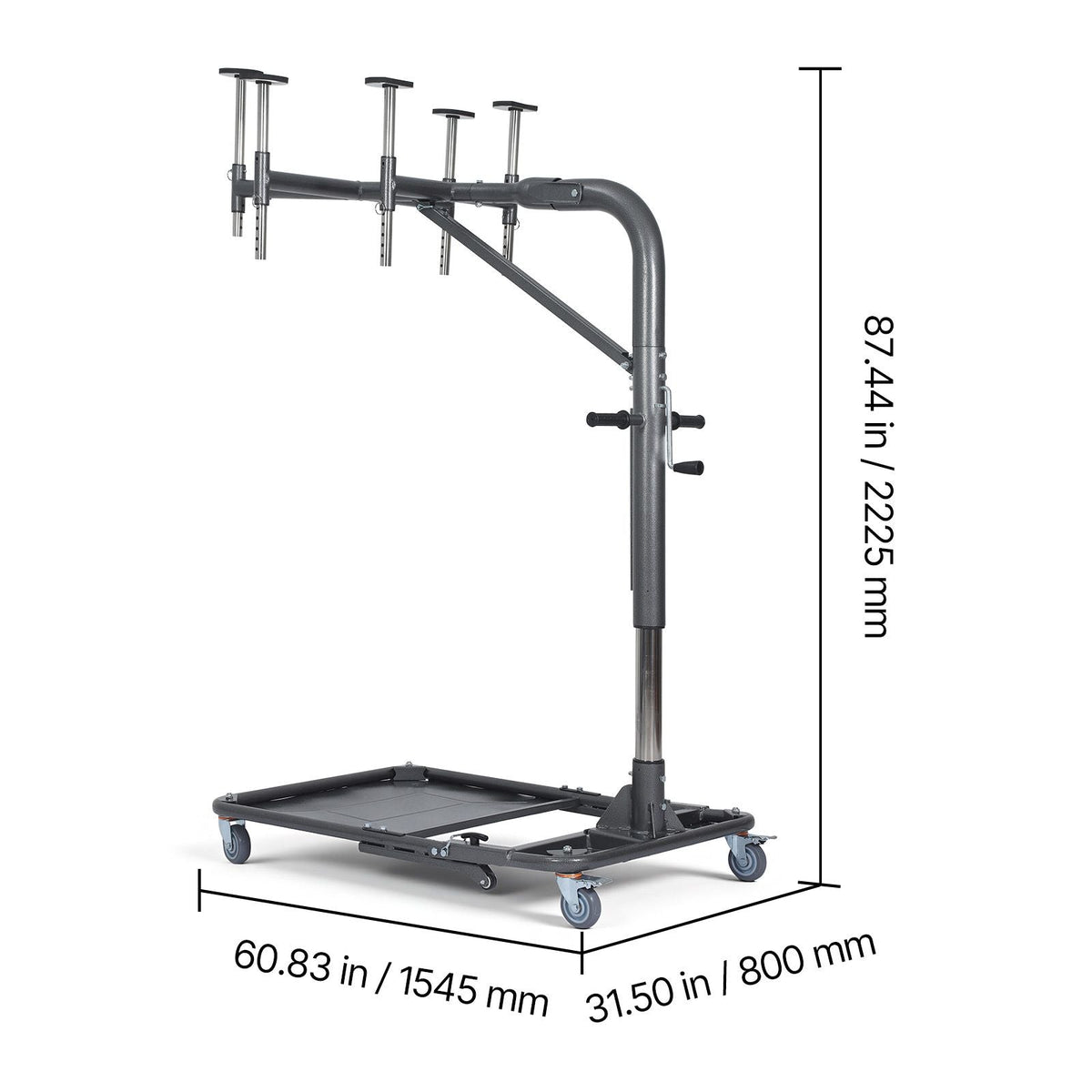 Hard Top Remover Lift, 220 lbs, Foldable Jeep Hardtop Removal and Storage System, Easy One-Person Operation, Adjustable Height, for Jeep Wrangler YJ, TJ, JK, JL, 4XE, Ford Bronco 4 Door & 6 Gen+