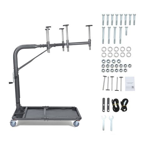 Hard Top Remover Lift, 220 lbs, Jeep Hardtop Removal and Storage System, Quick & Easy One-Person Operation, Adjustable Height, for Jeep Wrangler YJ, TJ, JK, JL, 4XE, Ford Bronco 4 Door & 6 Gen+
