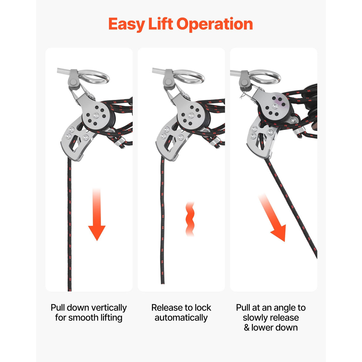 Hard Top Remover Lift, 220 lbs, Jeep Hardtop Removal Storage Roof Hoist with Anti-Drop System, Easy One-Person Operation, Supports 8-16 in Ceiling, for 2-Door & 4-Door Jeep Wrangler JK JL & Ford