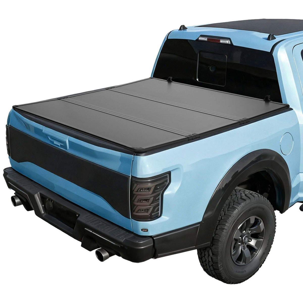Hard Tri-Fold Truck Bed Tonneau Cover, Compatible with 2016-2025 Toyota Tacoma with OE Track System (Not Fit Roll Bar) 5 ft (60.5 in) Bed, Waterproof Fiberglass Hard Folding Truck Tonneau Cover
